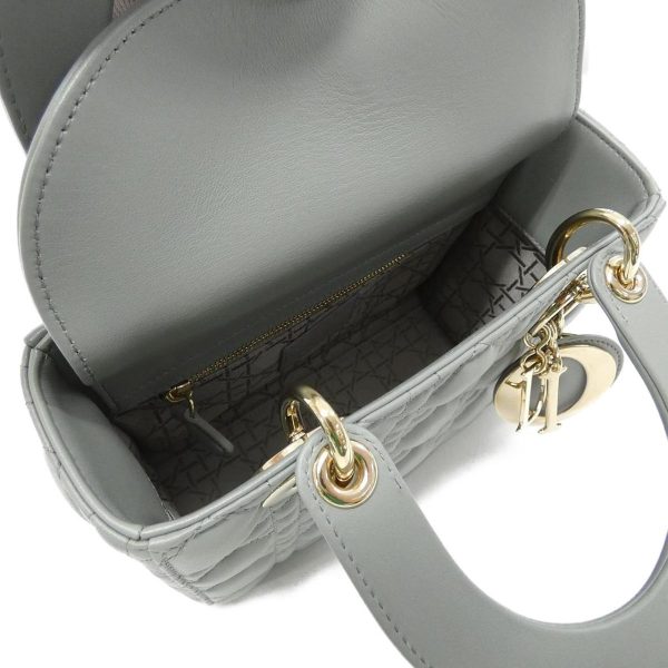 2700038905985 9 b Christian Dior Small Bag Lamb Gray Gold Hardware