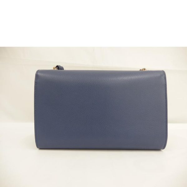 28332 2 Gucci Bamboo Chain Small Leather Shoulder Bag Navy