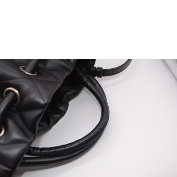 28387 4 Balenciaga B Bucket Quilting Leather Handbag Black