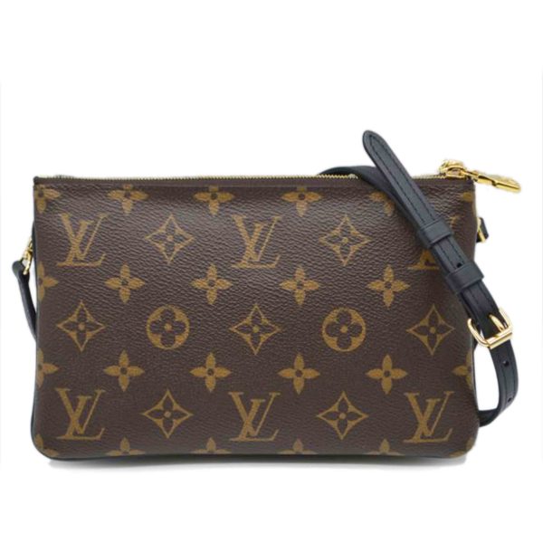 28585 1 Louis Vuitton Pochette Double Zip Monogram Reverse Brown