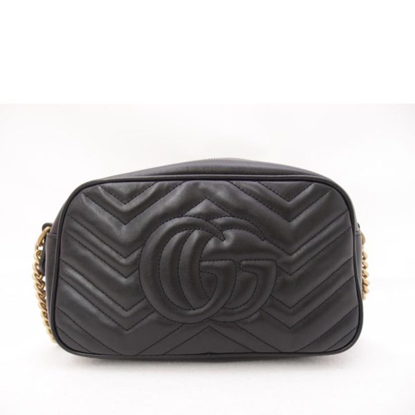 28785 2 Gucci GG Marmont Quilted Shoulder Black