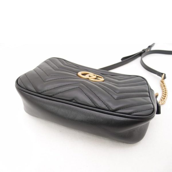 28785 3 Gucci GG Marmont Quilted Shoulder Black