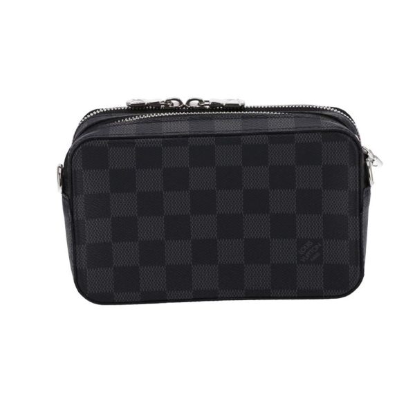 29056 3 Louis Vuitton Alpha Wearable Wallet Damier Graphite Black