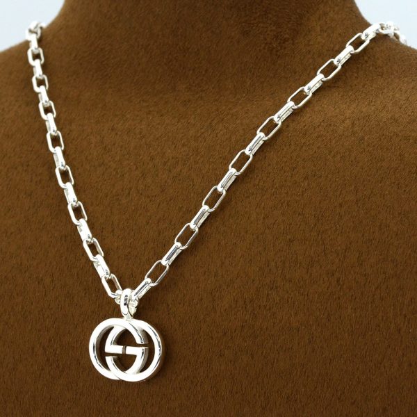 295710 j8400 8106 04 Gucci GG Double G Necklace Silver