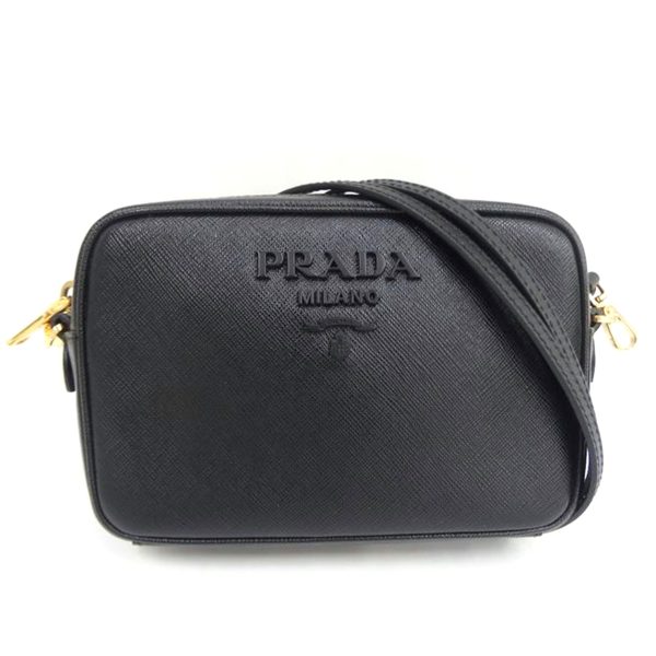 29618 1 Prada Saffiano Pochette Bag Black