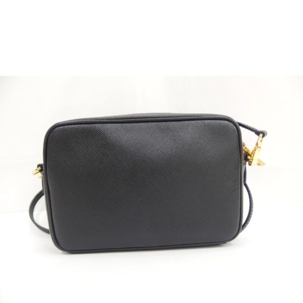 29618 2 Prada Saffiano Pochette Bag Black