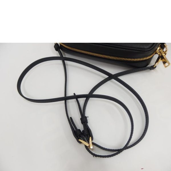 29618 3 Prada Saffiano Pochette Bag Black