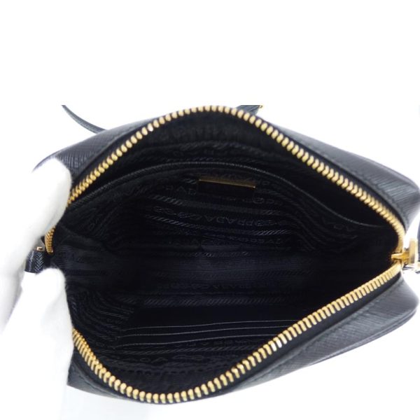 29618 5 Prada Saffiano Pochette Bag Black