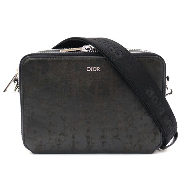 29983 1 Christian Dior Oblique Galaxy Messenger 2way Pouch Black