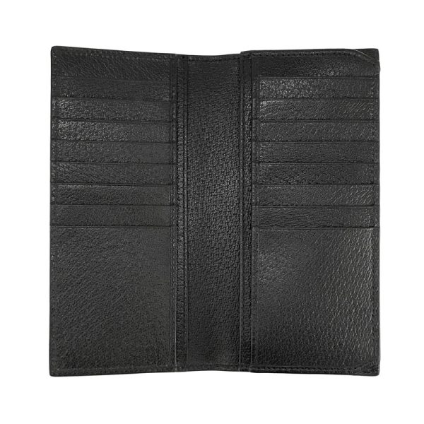 2h001503 04 Gucci Dollar Webbing Leather Wallet Bifold Black