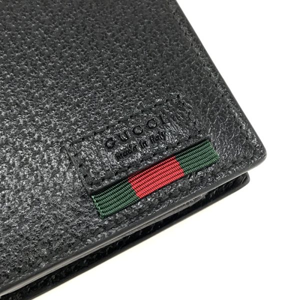 2h001503 06 Gucci Dollar Webbing Leather Wallet Bifold Black