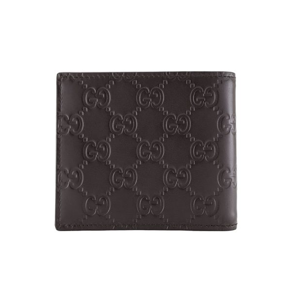 2h001558 02 Gucci Avel Pattern Guccisima Leather Wallet Bifold Dark Brown