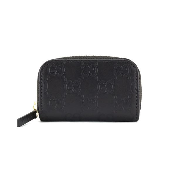 2h001594 01 Gucci Guccisima Leather Coin Case Coin Purse Dark Brown