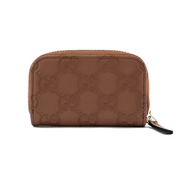 2h001764 02 Gucci Guccisima Leather Coin Case Coin Purse Interlocking G Terracotta Brown