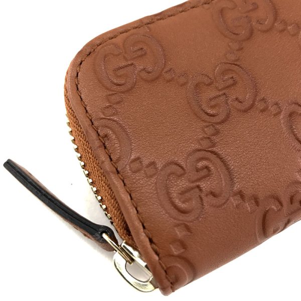 2h001764 06 Gucci Guccisima Leather Coin Case Coin Purse Interlocking G Terracotta Brown