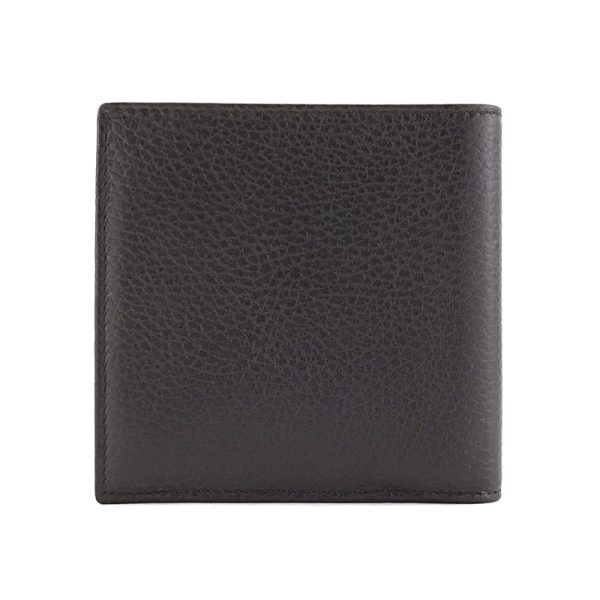 2h002055 02 Gucci G Plate Leather Wallet Bifold Dark Brown