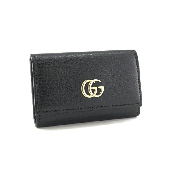 2h003072 01 Gucci Petite Marmont Leather Key Case Black