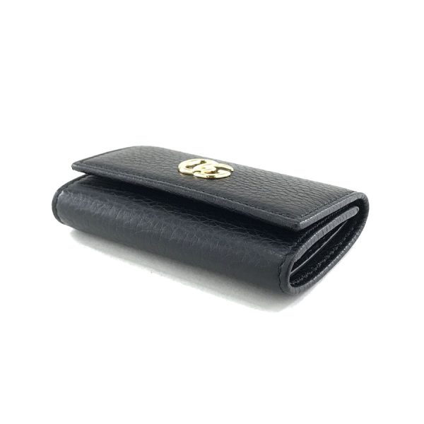 2h003072 03 Gucci Petite Marmont Leather Key Case Black