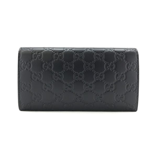 2h003124 02 Gucci Signature Leather Continental Wallet Wallet Long Bifold Flap Black