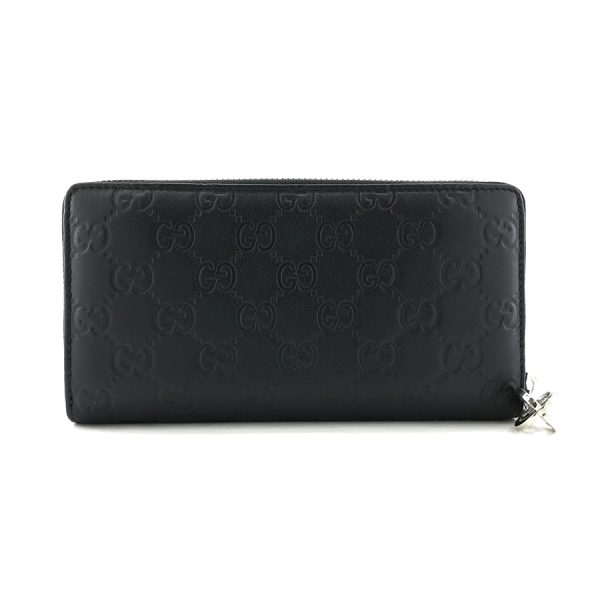 2h003253 02 Gucci GG Twins Interlocking G Guccisima Soft Leather Wallet Long Round Zipper Black