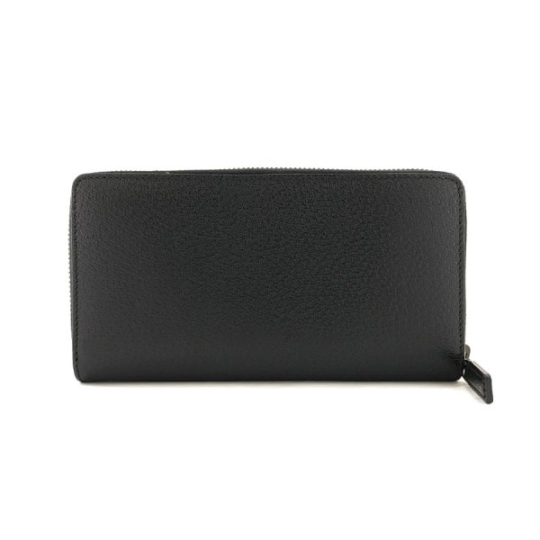 2h003262 02 Gucci Dollar Web Leather Long Wallet Black