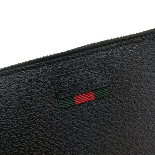 2h003262 06 Gucci Dollar Web Leather Long Wallet Black