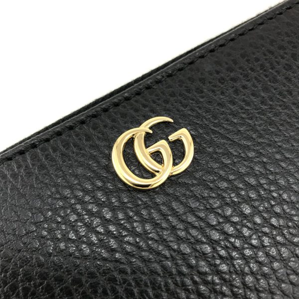 2h003298 06 Gucci Petite Marmont Leather Long Wallet Black