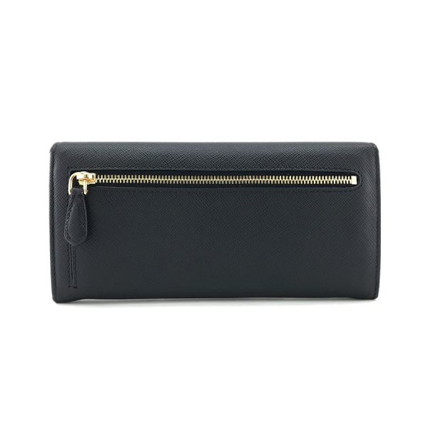 2h003299 02 Prada Long Wallet Leather Black