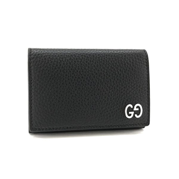 2h003393 01 Gucci Card Case Business Card Holder Dorian Leather Black