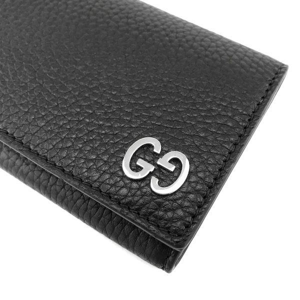 2h003393 06 Gucci Card Case Business Card Holder Dorian Leather Black