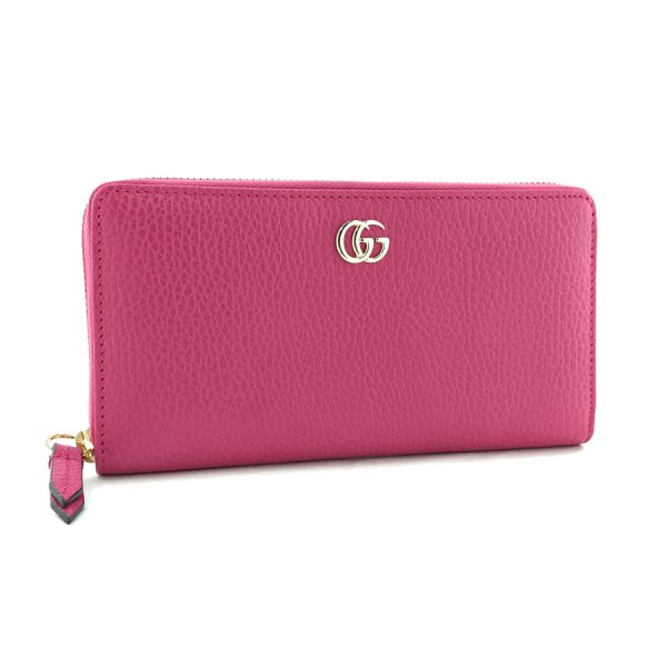 2h003595 01 Gucci GG Marmont Leather Long Wallet Pink