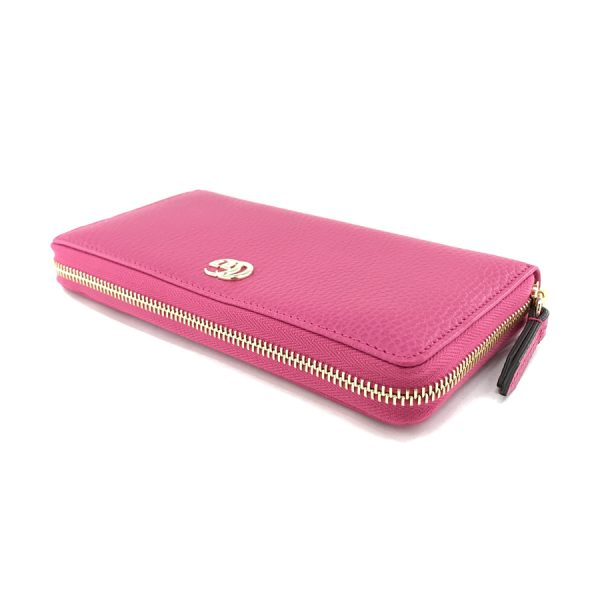 2h003595 03 Gucci GG Marmont Leather Long Wallet Pink