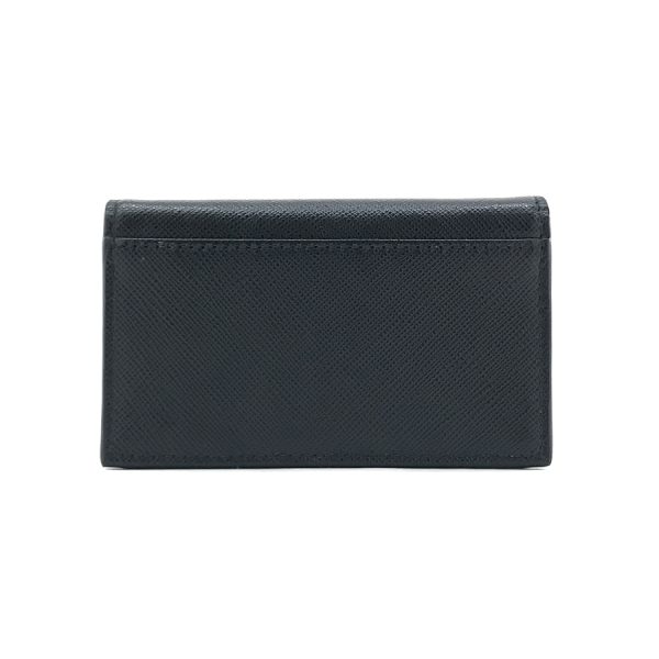 2h003716 02 Prada Saffiano Leather Card Case Black Blue