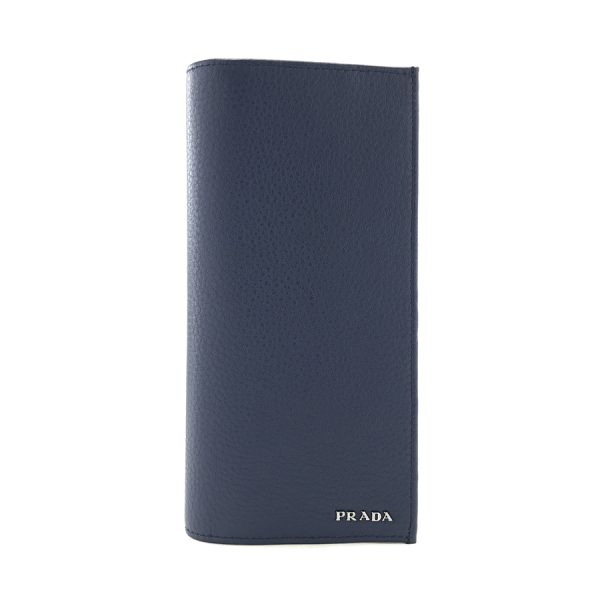 2mv836 2e3a f0216 01 Prada Vitello Grain Leather Bifold Wallet Navy