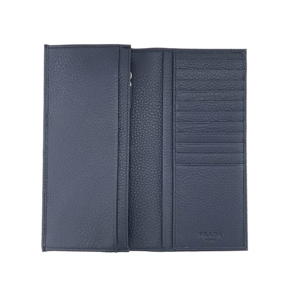 2mv836 2e3a f0216 04 Prada Vitello Grain Leather Bifold Wallet Navy