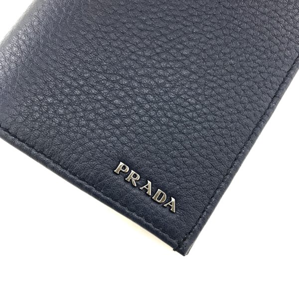 2mv836 2e3a f0216 06 Prada Vitello Grain Leather Bifold Wallet Navy