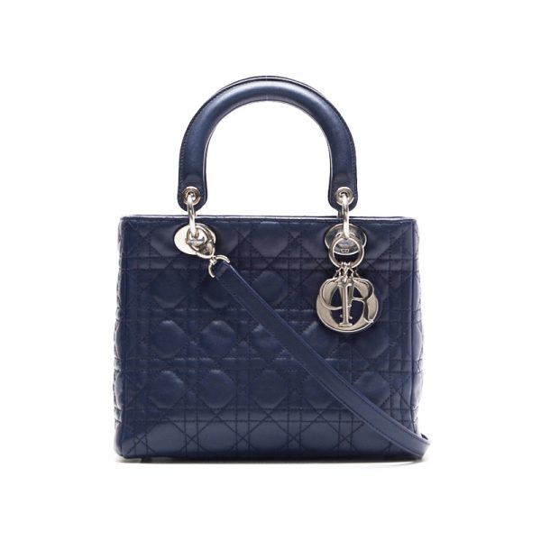 2nkda8jerympo 1 Dior Lady Dior Cannage Lambskin Handbag Navy