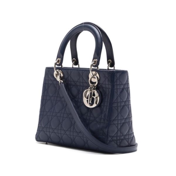 2nkda8jerympo 2 Dior Lady Dior Cannage Lambskin Handbag Navy