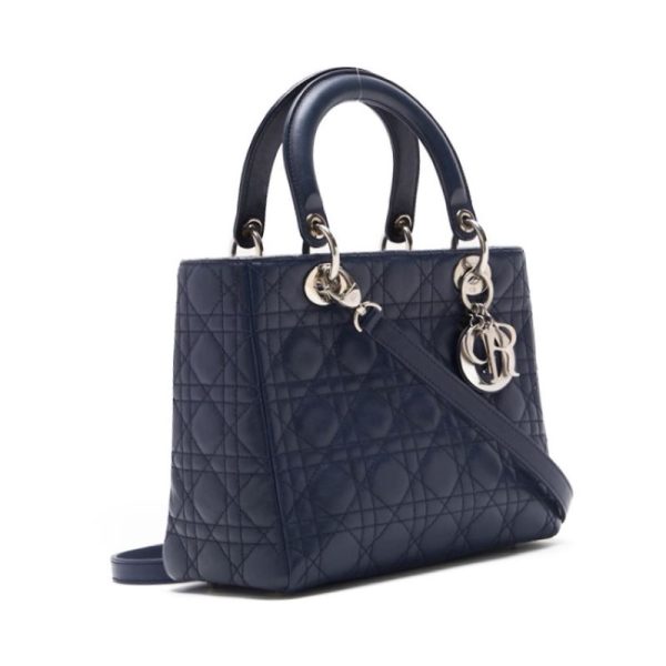 2nkda8jerympo 3 Dior Lady Dior Cannage Lambskin Handbag Navy