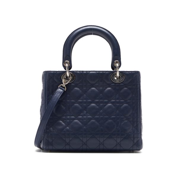 2nkda8jerympo 4 Dior Lady Dior Cannage Lambskin Handbag Navy