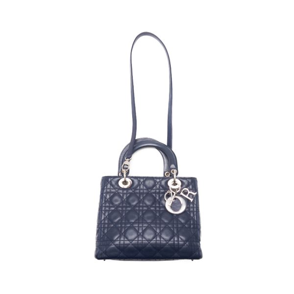 2nkda8jerympo 7 Dior Lady Dior Cannage Lambskin Handbag Navy