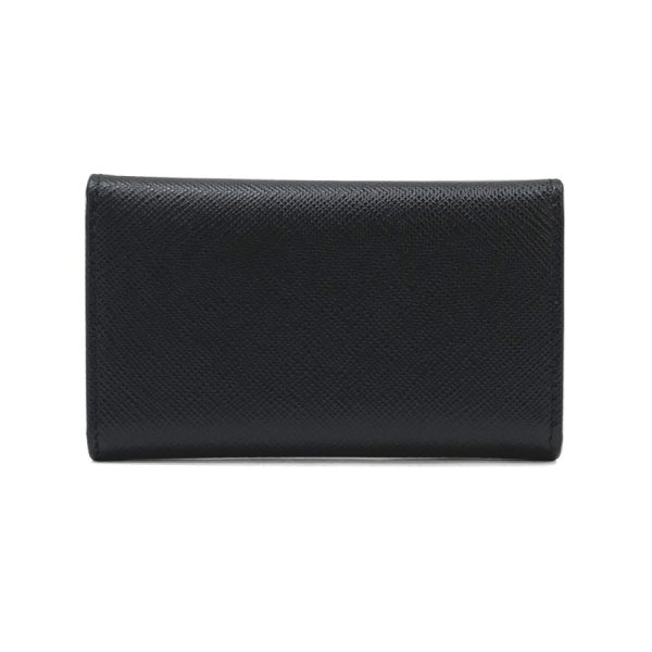 2pg222 ghh f0002 02 Prada 6 Rows Saffiano Leather Key Case Black