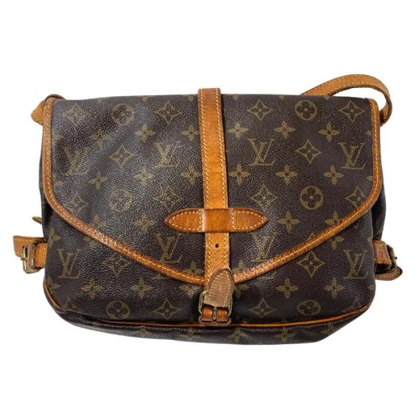 3 Louis Vuitton Saumur 30 Monogram Shoulder Brown