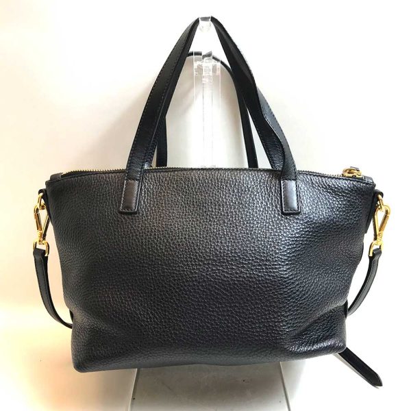 3 pr230901 1m 01 Prada Logo Leather Handbag Black