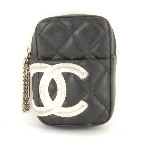 3004231006439t 1 Chanel Cambon Line Lambskin Cigarette Case Black