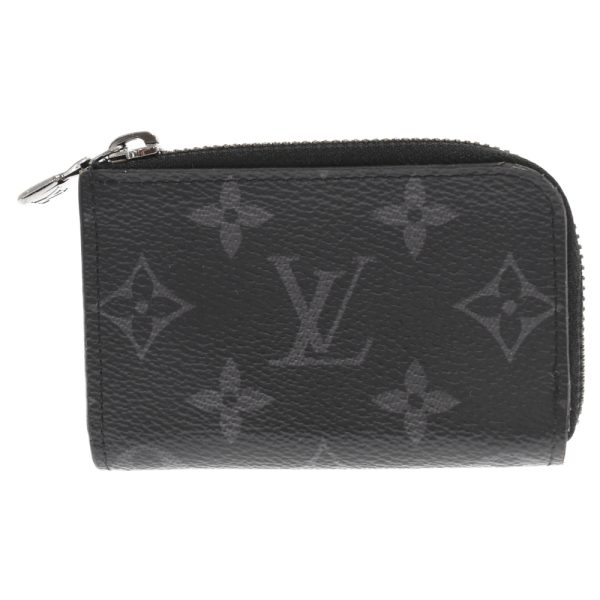 3024c040012 1 LOUIS VUITTON Monogram Eclipse Portomonet Coin Case Wallet Black