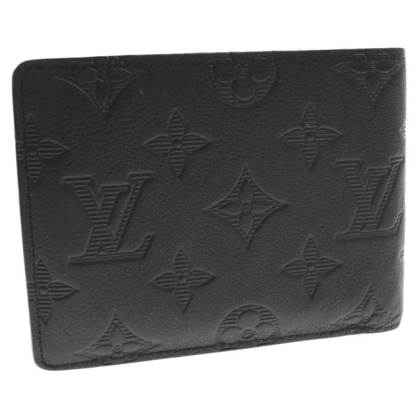 3024c190001 2 Louis Vuitton Monogram Shadow Portefeuille Multiple Wallet Leather Black