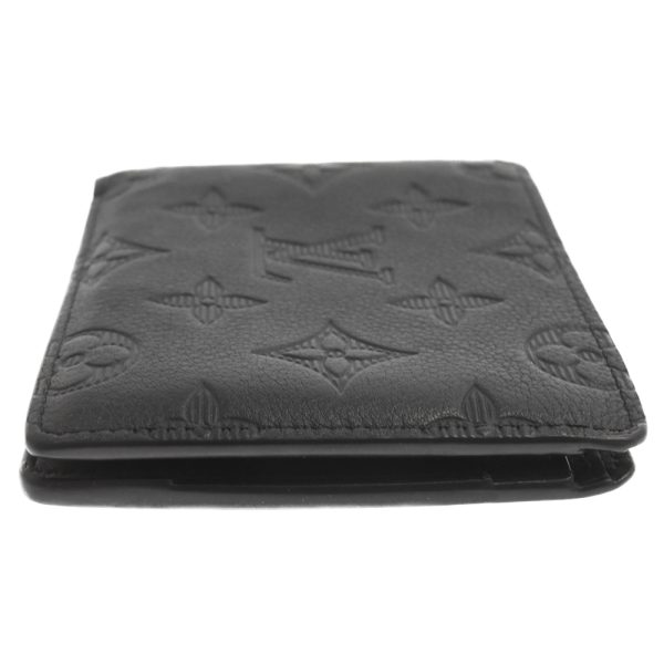 3024c190001 3 Louis Vuitton Monogram Shadow Portefeuille Multiple Wallet Leather Black