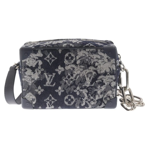 3024e060020 1 Louis Vuitton Monogram Tapestry Mini Soft Trunk Shoulder Bag Canvas Navy