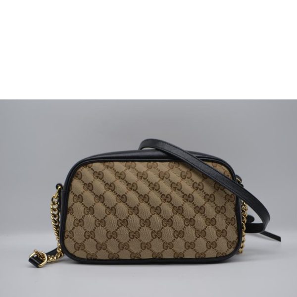 30465 2 Gucci GG Canvas Marmont Chain Leather Shoulder